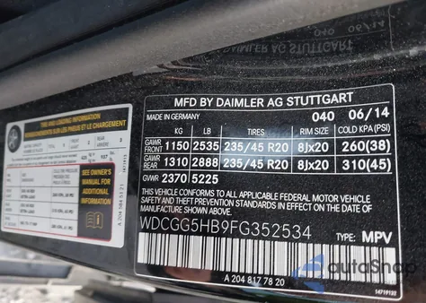 2015 Mercedes-Benz Glk 350 z USA, uszkodzony, nr VIN WDCGG5HB9FG352534